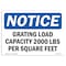 Signmission OSHA Notice, 5" Height, NOTICE Grating Load Capacity 2000 Lbs Per Sign, 7" X 5", Landscape OS-NS-D-57-L-15747 - alternate 1